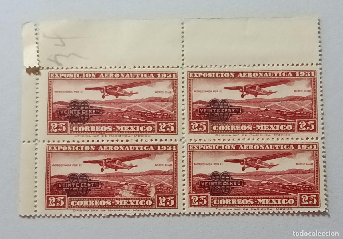Sellos: Sellos M&eacute;xico 1932 Correo a&eacute;reo. Sobrecargado.