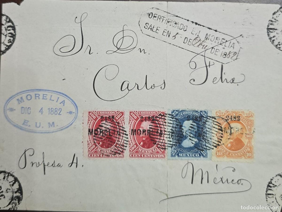 Selos: O) 1882 MEXICO, MORELIA, CERTIFICATE, MIGUEL HIDALGO Y COSTILLA, OVERPRINTED WITH DISTRIC NAME, MOR
