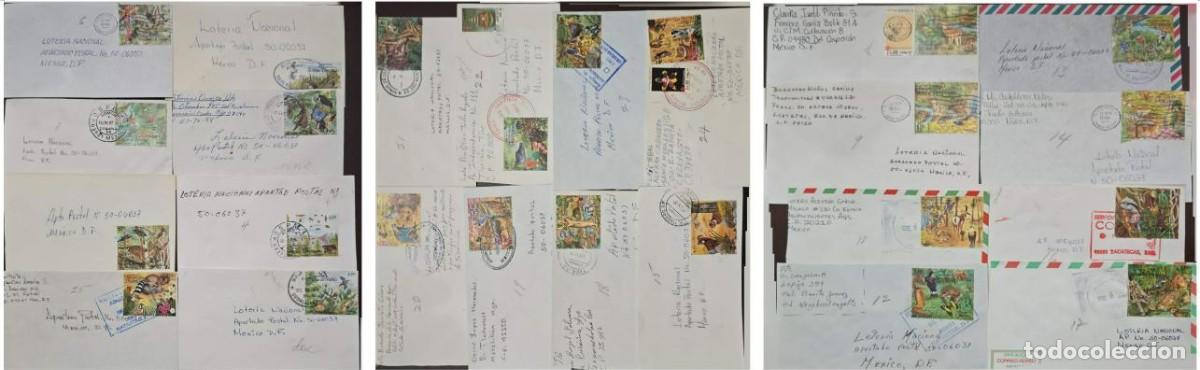 Selos: MI) CIRCA 1997 MEXICO, COLLAGE, CIRCULATED COVERS,CONSERVATION OF MEXICAN FLORA AND FAUNA,VF.
