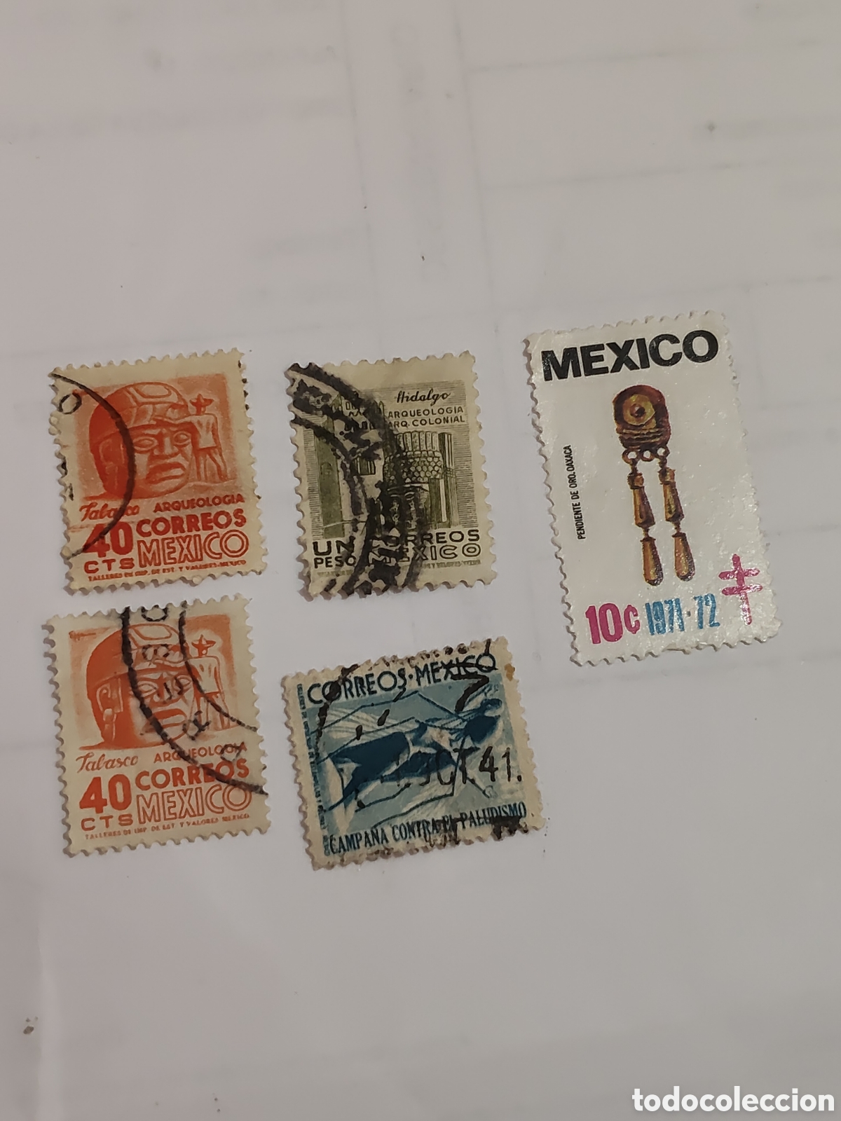 Sellos: 5 sellos de M&eacute;xico antiguos