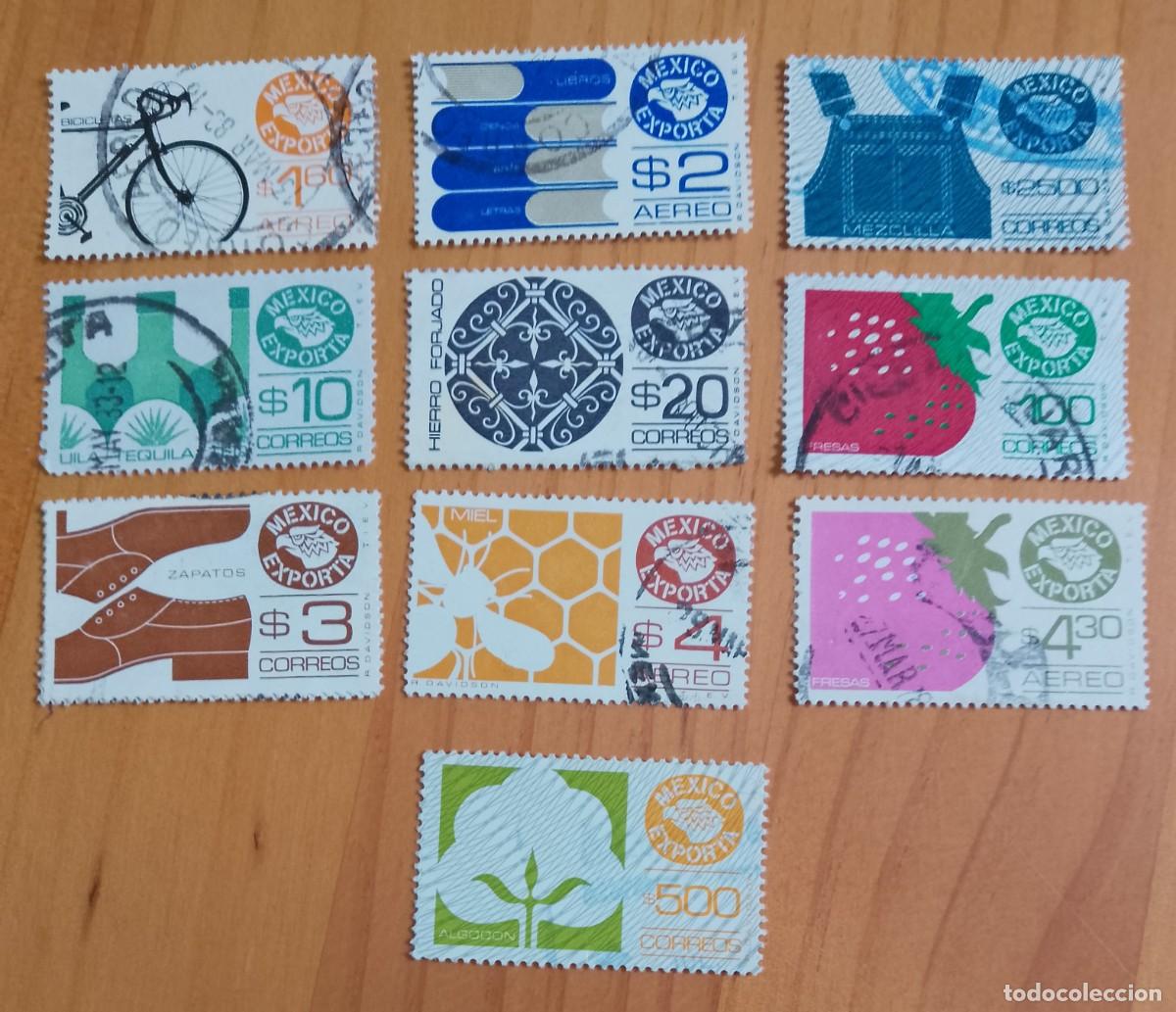Sellos: M&Eacute;XICO - LOTE CON 10 SELLOS, CORREO A&Eacute;REO, M&Eacute;XICO EXPORTA - VER DESCRIPCI&Oacute;N