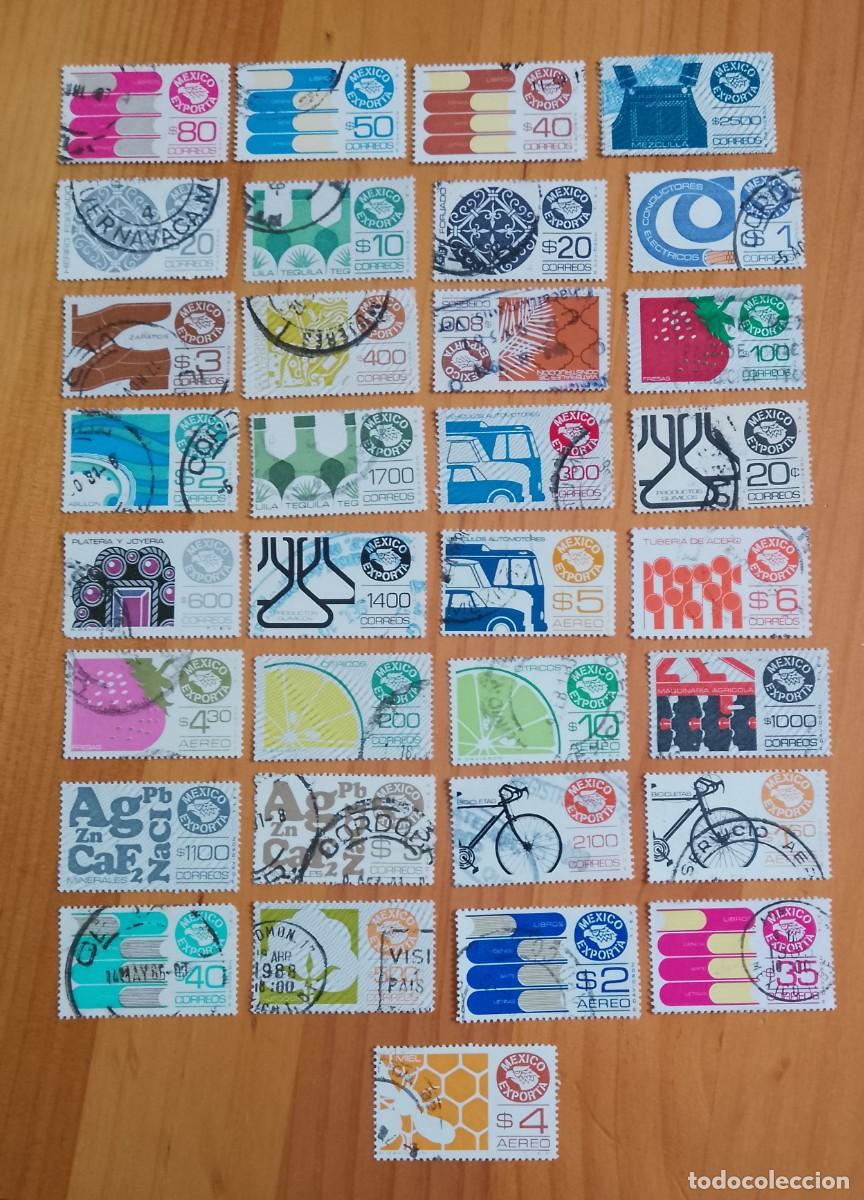 Sellos: M&Eacute;XICO - LOTE CON 33 SELLOS, CORREO A&Eacute;REO, M&Eacute;XICO EXPORTA - VER DESCRIPCI&Oacute;N