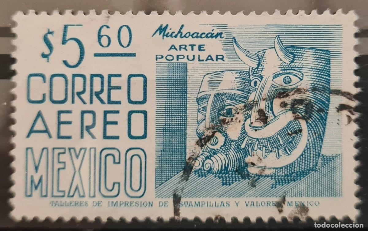Sellos: Sello a&eacute;reo usado de Mexico: arte popular de Michoac&aacute;n
