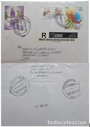 Sellos: MI) 2013 MEXICO, COMMERCIAL LETTER SENT VIA REGISTERED MAIL FROM MEXICO CITY TO MATANZAS ON NOVEMBER