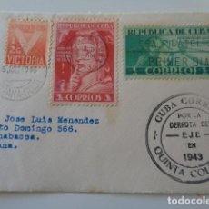 Sellos: CUBA. QUINTA COLUMNA. POR LA DERROTA DEL EJE. II GUERRA MUNDIAL. 1943. FRONTAL. Lote 139542810