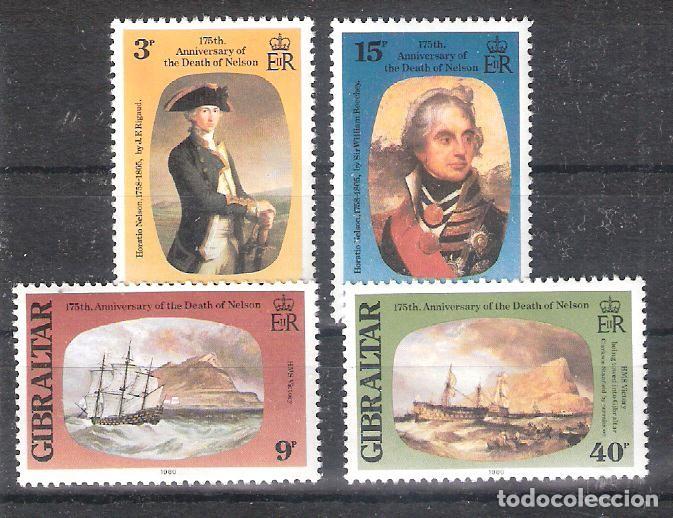 Timbres: GIBRALTAR n&ordm; 411/414** Aniversario del fallecimiento del almirante Nelson. Serie completa