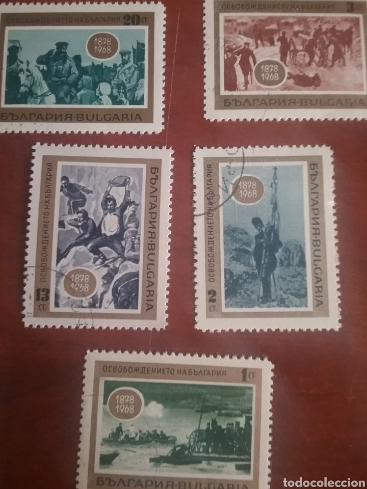 Sellos: Sellos R. Bulgaria mtdos/1968/90 Aniv. Liberacion/militar/guerra/caballo/armas/soldados/barcos/ca&ntilde;on