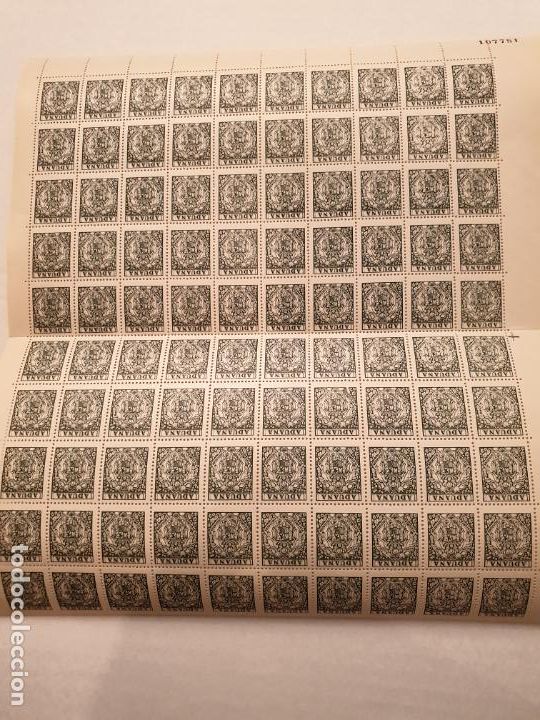 Briefmarken: PLIEGO-HOJA COMPLETA 100 SELLOS ADUANA RAROS