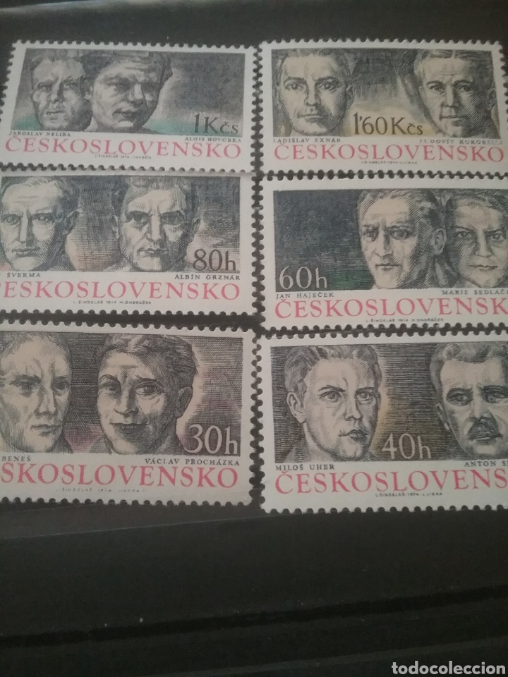 Sellos: Sellos R. Checoslovaquia nuevos/1974/combatientes/frente/antifascista/gente/militar/personajes
