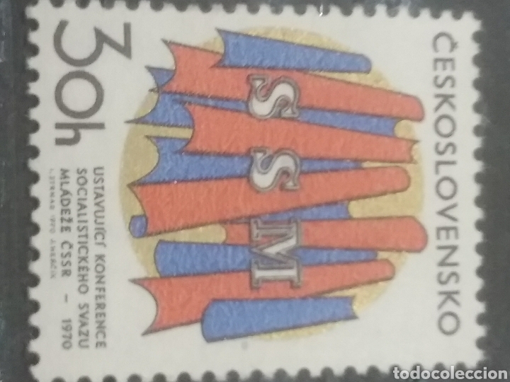 Sellos: Sellos R.Checoslovaquia nuevos/1970/Congreso/juventudes/socialistas/Bandera/emblema/celebraciones/