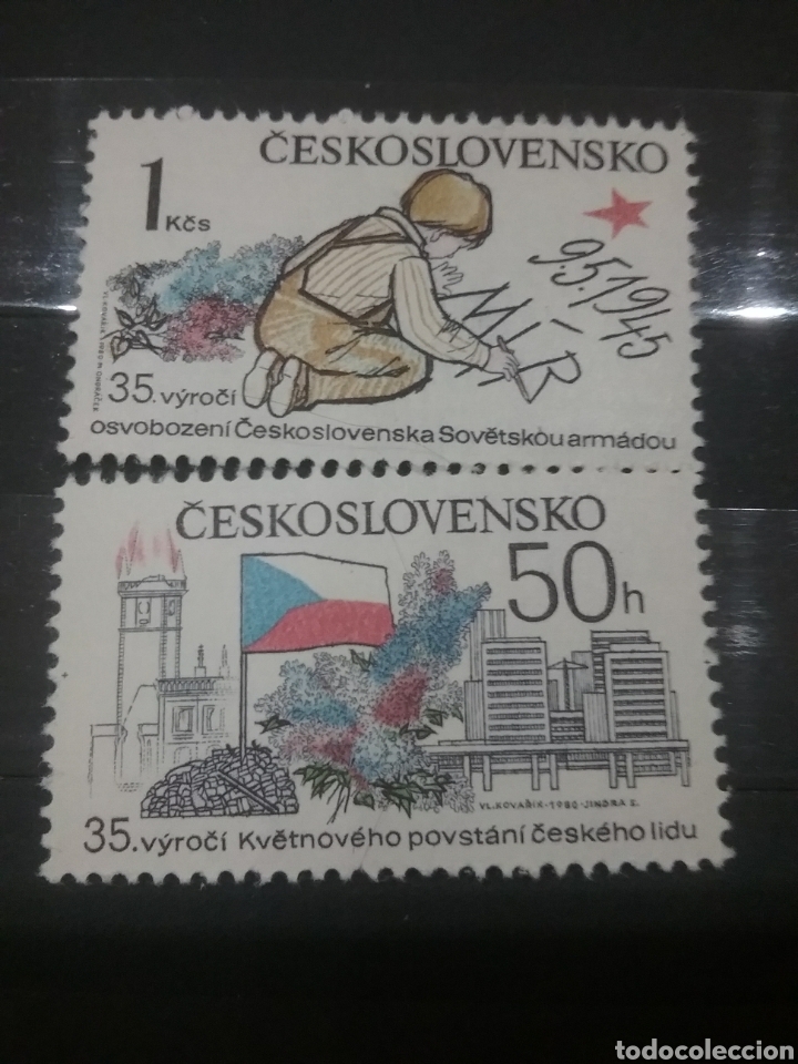 Sellos: Sellos R. Checoslovaquia mtdos/1981/Acontecimientos/flores/flora/revolucion/edificios/bandera/ni&ntilde;o