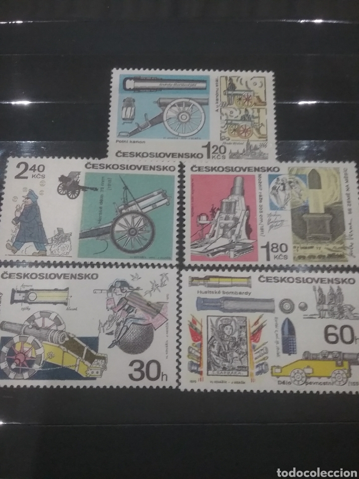 Selos: Sellos R. Checoslovaquia nuevos/1970/armas/antiguas/ca&ntilde;on/bambardas/militar/mortero/bandera/uniforme