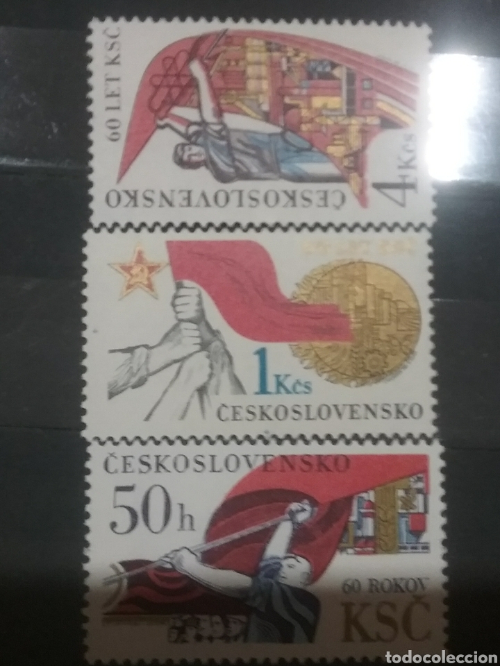 Selos: Sellos R. Checoslovaquia nuevos/1981/Aniv./partido/comunista/bandera/emblema/industria/emblema/estre