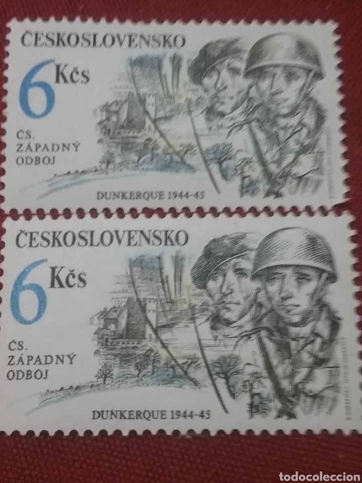 Selos: Sellos R. Checoslovaquia nuevos/1992/Dunkerke/acontecimientos/II Guerra/mundial/soldado/uniformes