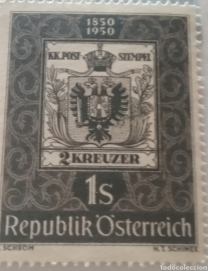 Briefmarken: Sellos Austria (Osterreich) nuevos/1950/100 Aniv/primer/sello/Austria/aguila/animales/aves/heraldico