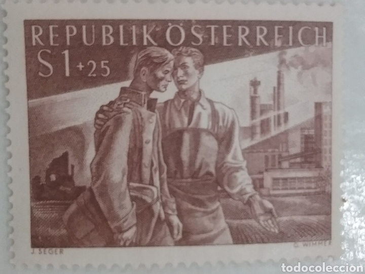 Briefmarken: Sellos Austria (Osterreich) nuevo/sin goma/1955/soldado/regresando/cautividad/industria/militar/guer