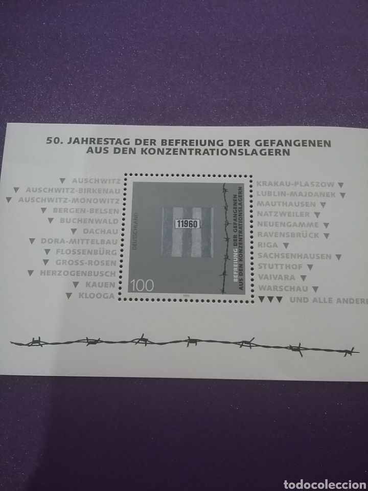 Selos: HB Alemania R. Federal nuevo/1995/Laniv/fin/2Guerra/mundial/ruinas/militar/liberacion/campo/concentr