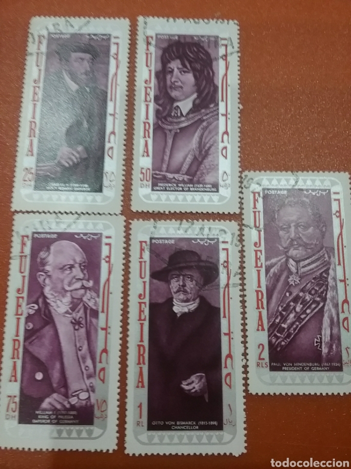 Selos: Sello Fujeira (E.A.U) mtdos/1970/persoalidades/historia/alemana/militar/uniforme/reyes/emperadores//