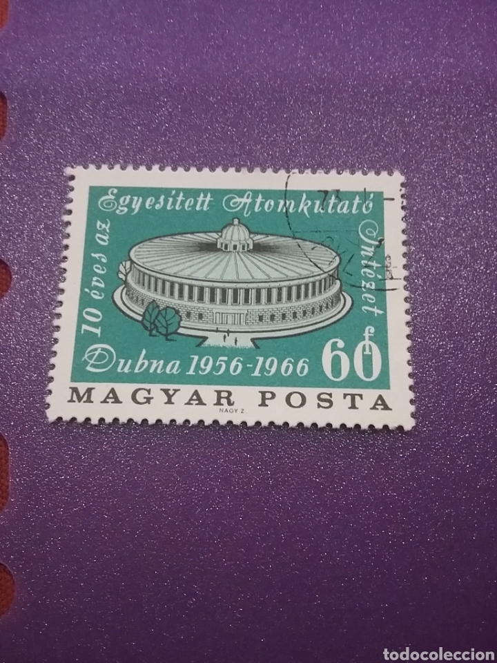 Briefmarken: Sello Hungr&iacute;a (Magyar P) mtdo/1966/10Aniv/centro/atomico/investigacion/arte/arquitectura/central/ed/