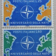 Sellos: 1959. ITALIA. 781 / 782. DÉCIMO ANIVERSARIO DE LA CREACIÓN DEL ORGANISMO OTAN. SERIE COMPLETA. NUEVO