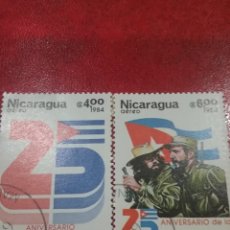 Francobolli: SELLOS NICARAGUA MTDOS/1984/25ANIV/REVOLUCION/CUBANA/BANDERA/LIDER/FIDEL/CASTRO/CHE/GUEVARA/MILITAR. Lote 301604423