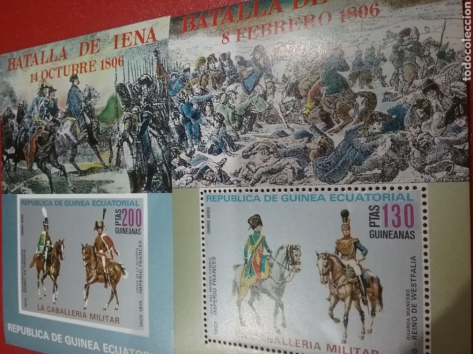 Sellos: HB G. Ecuatorial nuevos/1976/arte/pintura/militar/uniforme/batalla/caballos/caballeria/ejercito/Tena