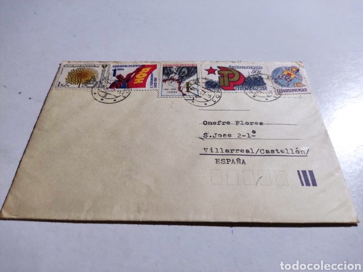 Timbres: Sobre con sellos de Checoslovaquia comunista