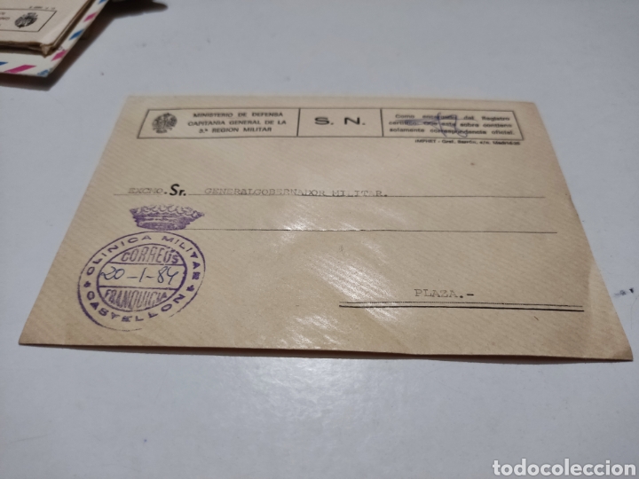 Sellos: Sobre militar cu&ntilde;o Correos cl&iacute;nica militar, Castell&oacute;n