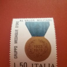 Sellos: SELLO ITALIA NUEVO. 1973. 50ANIV MEDALLA ORO VALOR MILITAR. CONDECORACIÓN. HISTORIA.. Lote 365819476