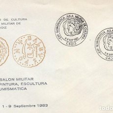 Sellos: AÑO 1983, CADIZ, AULA MILITAR DE CULTURA, MONEDA, SOBRE DEL AULA MILITAR DE CULTURA
