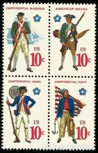 Sellos: USA 1975 UNIFORMES MILITARES