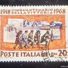 Francobolli: SELLO USADO ITALIA 1968 50 ANIVERSARIO DE LA VICTORIA EN LA PRIMERA GUERRA MUNDIAL