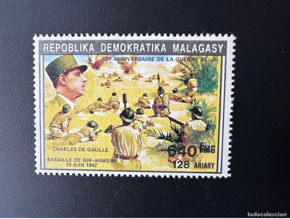 Sellos: Madagascar 1992 Mi. 1392 I General Charles De Gaulle Segunda Guerra Mundial