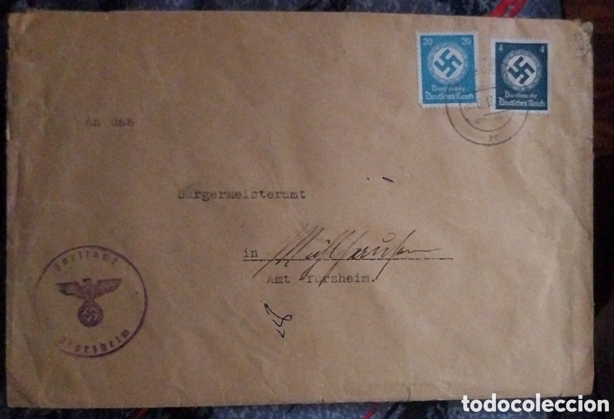 Sellos: &Uacute;NICO: SOBRE OFICIAL III REICH 1937 - &Aacute;GUILA T