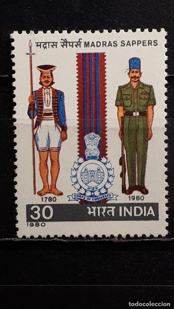Sellos: MILITAR. INDIA. A&Ntilde;O 1980. **. YVERT 613