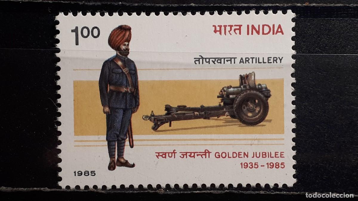 Sellos: MILITAR. INDIA. A&Ntilde;O 1985. **. YVERT 828