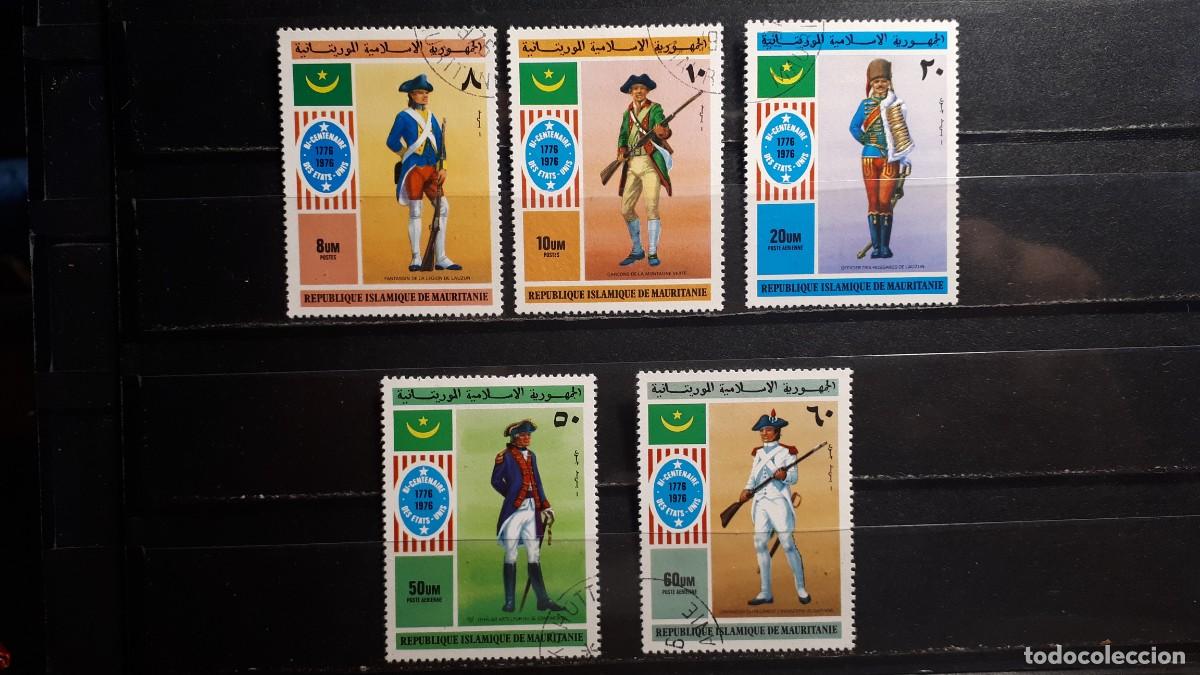 Sellos: MILITAR. MAURITANIA. A&Ntilde;O 1975. &deg;. Yvert 346/7. A&Eacute;REO 164/6