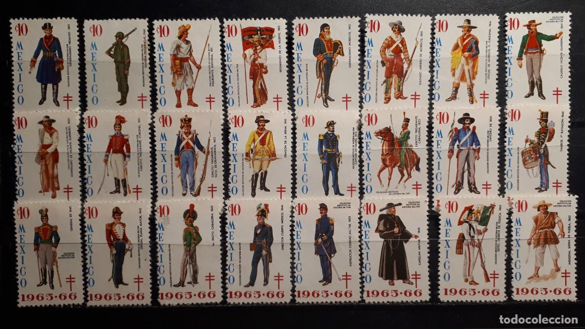 Sellos: MILITAR. M&Eacute;JICO. A&Ntilde;O 1965. (*)/*. Pro-tuberculosos.