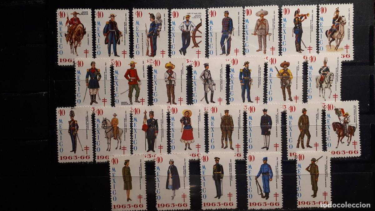 Sellos: MILITAR. M&Eacute;JICO. A&Ntilde;O 1965. (*)/*. Pro-tuberculosos