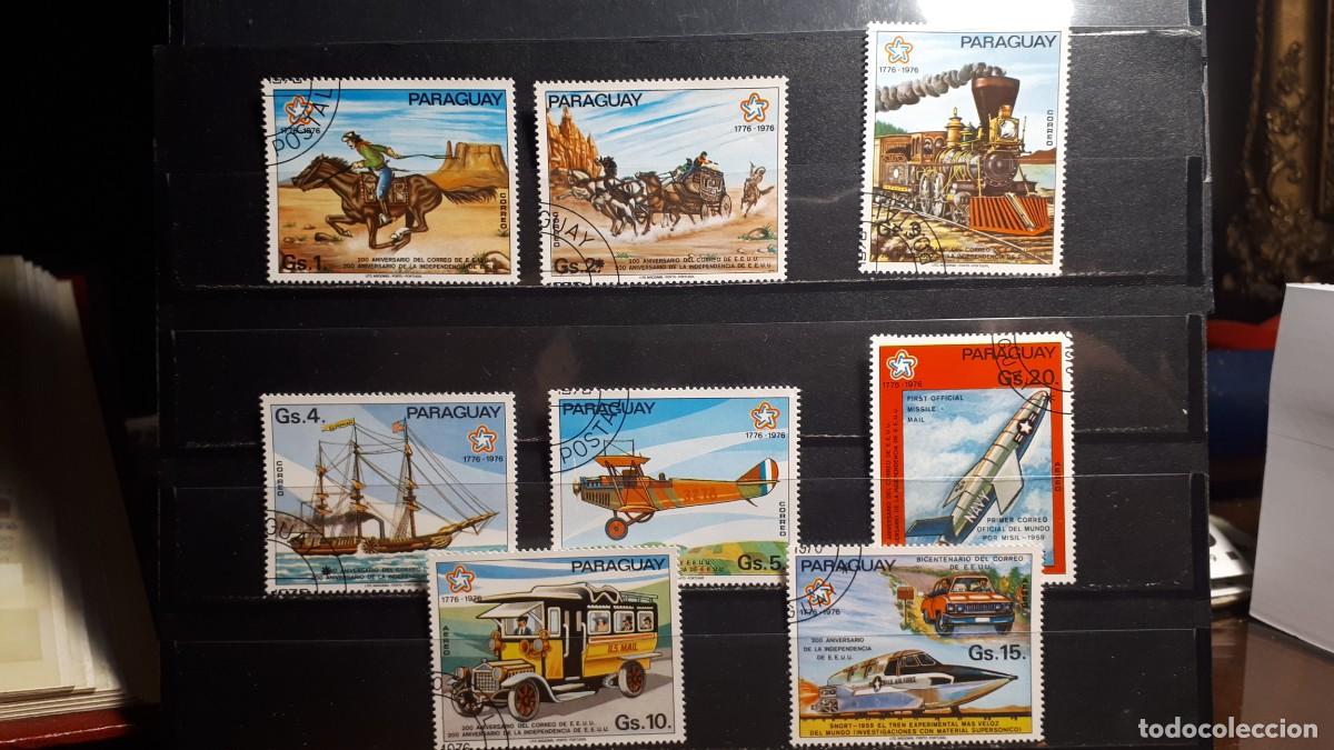 Sellos: MILITAR. PARAGUAY. A&Ntilde;O 1976. &deg;. YVERT 1532/6, a&eacute;reo 744/6.