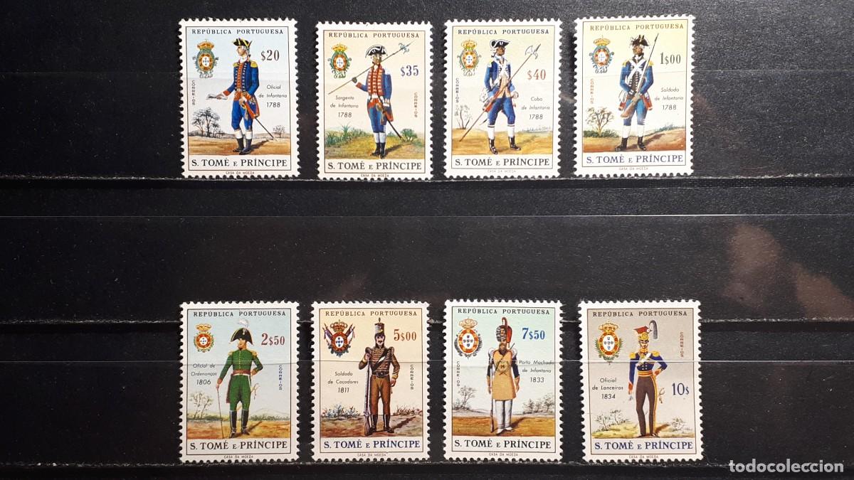 Sellos: MILITAR. SANTO TOM&Eacute; . **. A&Ntilde;O 1965. YVERT 391/8