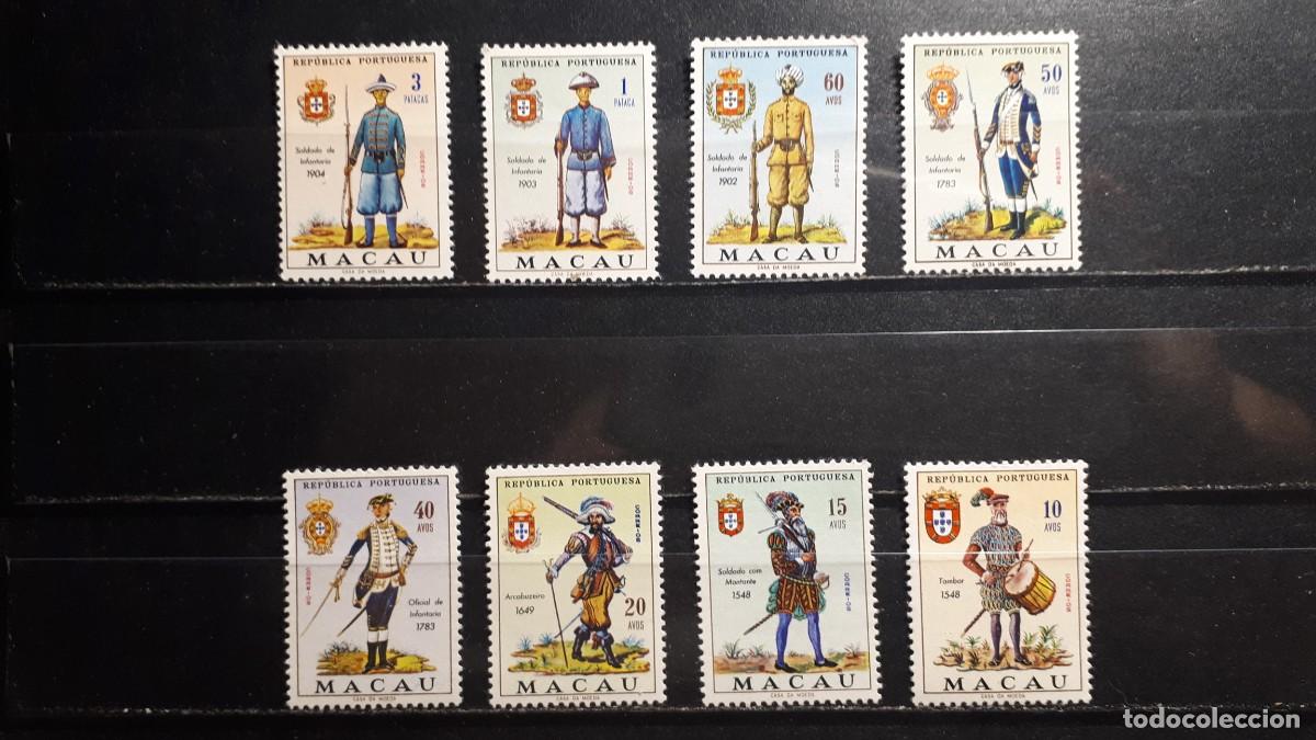 Sellos: MILITAR. MACAO . **. A&Ntilde;O 1966. YVERT 403/10