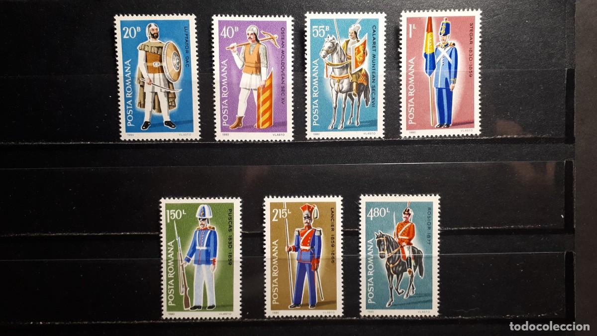 Sellos: MILITAR. RUMAN&Iacute;A . A&Ntilde;O 1980. **. YVERT 3302/8