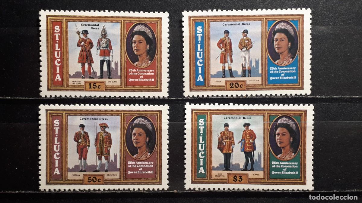 Sellos: MILITAR. SANTA LUCIA. **. A&Ntilde;O 1978. YVERT 436/9