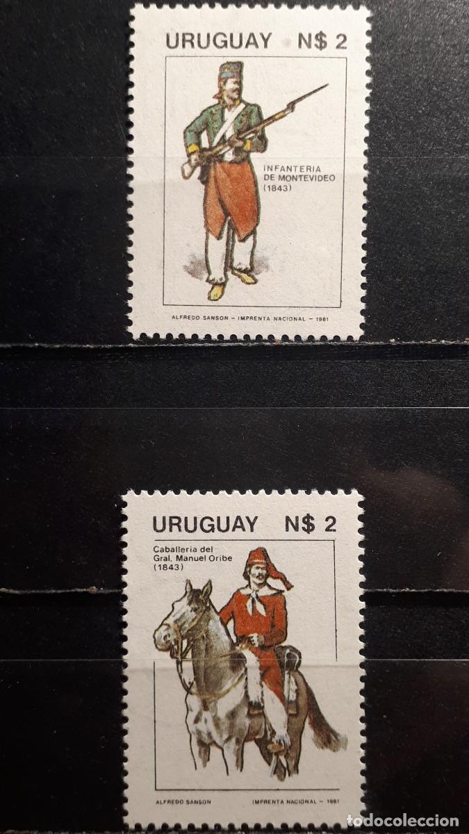 Sellos: MILITAR. URUGUAY . A&Ntilde;O 1981. **. YVERT 1080/1