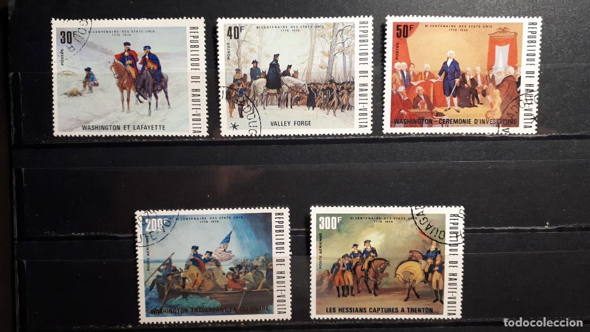 Sellos: MILITAR. ALTO VOLTA. A&Ntilde;O 1975. &deg;. YVERT 354/6 a&eacute;reo 188/9