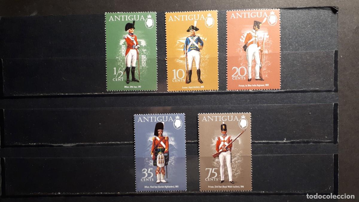 Sellos: MILITAR. ANTIGUA. A&Ntilde;O 1974. **. YVERT 320/4