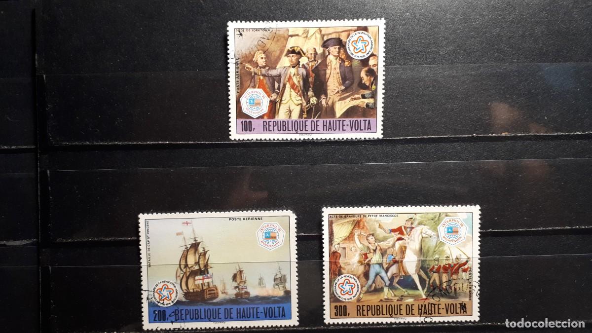 Sellos: MILITAR. ALTO VOLTA. &deg;. A&Ntilde;O 1976. Yvert A&eacute;reo 210/2