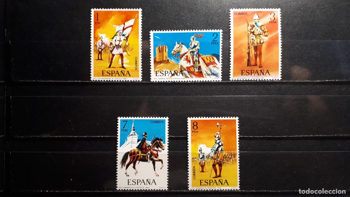 Sellos: MILITAR. ESPA&Ntilde;A. **. A&Ntilde;O 1973. Edifil 2139/43