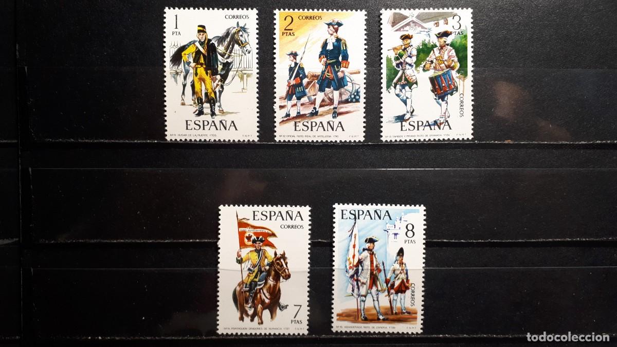 Sellos: MILITAR. ESPA&Ntilde;A. **. A&Ntilde;O 1974. Edifil 2197/201